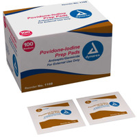 PVP Prep Pad Dynarex Povidone Iodine 10% Individual Packet Medium 1108 Each/1 1108 DYNAREX CORP. 632679_EA
