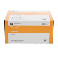 Alcohol Prep Pad Webcol Isopropyl Alcohol 70% Individual Packet Large Sterile 5110 Case/4000 KENDALL HEALTHCARE PROD INC. 188596_CS