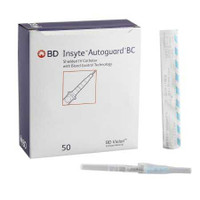 Peripheral IV Catheter Insyte Autoguard BC 22 Gauge 1 Inch Button Retracting Needle 382523 Case/200 382523 BECTON-DICKINSON 777592_CS
