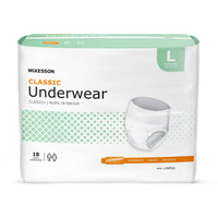 Adult Absorbent Underwear McKesson Lite Pull On Large Disposable Light Absorbency UWELG Case/4 UWELG MCK BRAND 884176_CS