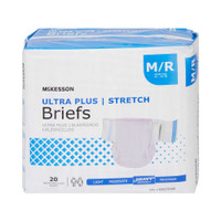 Adult Incontinent Brief McKesson Ultra Plus Stretch Tab Closure Medium Disposable Heavy Absorbency BRSTRMR Case/4 BRSTRMR MCK BRAND 884170_CS