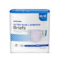 Unisex Adult Incontinence Brief McKesson Ultra Plus Stretch Medium Disposable Heavy Absorbency BRSTRMR Bag of 1 BRSTRMR McKesson Ultra Plus Stretch 884170_BG