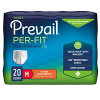 Adult Absorbent Underwear Prevail Per-Fit Pull On Medium Disposable Heavy Absorbency PF-512 Case/80 PF-512 FIRST QUALITY PRODUCTS INC. 572720_CS