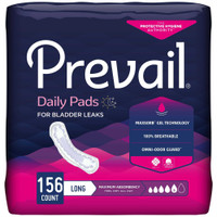 Bladder Control Pad Prevail 13 Inch Length Heavy Absorbency Polymer Female Disposable PV-915/1 Case/156 PV-915/1 FIRST QUALITY PRODUCTS INC. 810356_CS