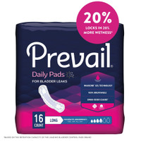 Bladder Control Pad Prevail 11 Inch Length Moderate Absorbency Quick Wick Female Disposable BC-013 Case/144 BC-013 FIRST QUALITY PRODUCTS INC. 409933_CS