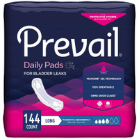 Bladder Control Pad Prevail 11 Inch Length Moderate Absorbency Quick Wick Female Disposable BC-013 Case/144 BC-013 FIRST QUALITY PRODUCTS INC. 409933_CS
