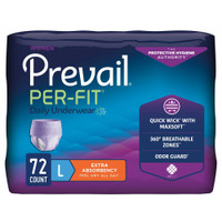 Adult Absorbent Underwear Prevail Per-Fit Women Pull On Large Disposable Moderate Absorbency PFW-513 Case/72 PFW-513 FIRST QUALITY PRODUCTS INC. 1083189_CS