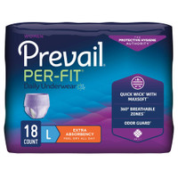 Adult Absorbent Underwear Prevail Per-Fit Women Pull On Large Disposable Moderate Absorbency PFW-513 Case/72 PFW-513 FIRST QUALITY PRODUCTS INC. 1083189_CS