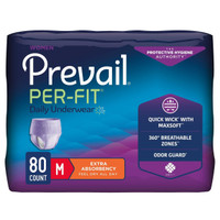 Adult Absorbent Underwear Prevail Per-Fit Women Pull On Medium Disposable Moderate Absorbency PFW-512 Case/80 FIRST QUALITY PRODUCTS INC. 881922_CS