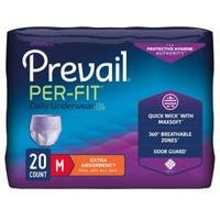 Adult Absorbent Underwear Prevail Per-Fit Women Pull On Medium Disposable Moderate Absorbency PFW-512 Case/80 FIRST QUALITY PRODUCTS INC. 881922_CS