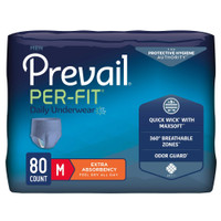 Adult Absorbent Underwear Prevail Per-Fit Men Pull On Medium Disposable Moderate Absorbency PFM-512 Case/80 PFM-512 FIRST QUALITY PRODUCTS INC. 881919_CS