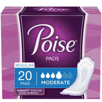 Bladder Control Pad Poise 10.9 Inch Length Moderate Absorbency Polyacrylate Female Disposable 19564 Case/120 19564 KIMBERLY CLARK PROFESSIONAL & 481042_CS