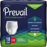 Adult Absorbent Underwear Prevail Super Plus Pull On Small / Medium Disposable Heavy Absorbency PVS-512 Pack/18 PVS-512 FIRST QUALITY PRODUCTS INC. 450592_PK