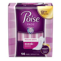 Bladder Control Pad Poise 3 X 11 Inch Length Heavy Absorbency Absorb-Loc Female Disposable 19568 Pack/14 19568 KIMBERLY CLARK PROFESSIONAL & 724111_PK