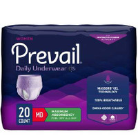 Adult Absorbent Underwear Prevail for Women Pull On Small / Medium Disposable Heavy Absorbency PWC-512/1 Case/80 PWC-512/1 FIRST QUALITY PRODUCTS INC. 889081_CS