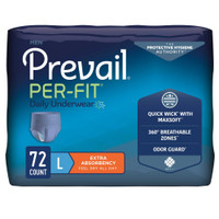 Male Adult Absorbent Underwear Prevail® Per-Fit® Men Pull On with Tear Away Seams Large Disposable Moderate Absorbency PFM-513 Bag of 18 PFM-513 Prevail® Per-Fit® Men 881920_BG