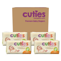 Unisex Baby Diaper Cuties® Size 1 Disposable Heavy Absorbency CR1001 Case of 4 CR1001 Cuties® 699151_CS