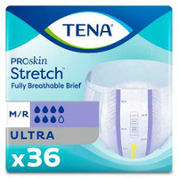 Adult Incontinent Brief TENA Stretch Ultra Tab Closure Medium Disposable Heavy Absorbency 67802 Case/72 67802 SCA PERSONAL CARE 709216_CS