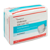 Adult Absorbent Underwear Sure Care Pull On Medium Disposable Heavy Absorbency 1605 Case/80 1605 KENDALL HEALTHCARE PROD INC. 409347_CS
