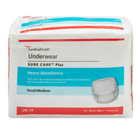 Adult Absorbent Underwear Sure Care Pull On Medium Disposable Heavy Absorbency 1605 Case/80 1605 KENDALL HEALTHCARE PROD INC. 409347_CS