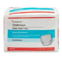 Adult Absorbent Underwear Sure Care Pull On Medium Disposable Heavy Absorbency 1605 Pack/20 1605 KENDALL HEALTHCARE PROD INC. 409347_BG