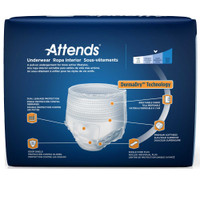 Unisex Adult Absorbent Underwear Attends® Pull On with Tear Away Seams Medium Disposable Heavy Absorbency AP0720 Case of 4 AP0720 Attends® 522093_CS