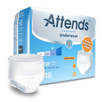 Unisex Adult Absorbent Underwear Attends® Advanced Pull On with Tear Away Seams Large Disposable Heavy Absorbency APP0730 Pack of 18 APP0730 Attends® Advanced 738816_PK