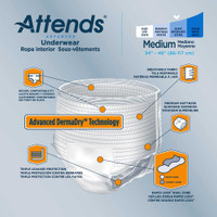 Unisex Adult Absorbent Underwear Attends® Advanced Pull On with Tear Away Seams Medium Disposable Heavy Absorbency APP0720 Case of 4 APP0720 Attends® Advanced 848957_CS