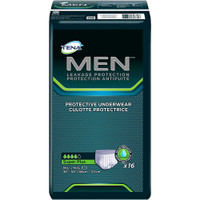 Male Adult Absorbent Underwear TENA® MEN™ Super Plus Pull On with Tear Away Seams Small / Medium Disposable Heavy Absorbency 81780 Case of 64 81780 TENA® MEN™ Super Plus 738749_CS
