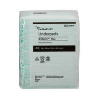 Underpad Wings Plus 30 X 36 Inch Disposable Fluff / Polymer Heavy Absorbency 958B10 Case/5 958B10 KENDALL HEALTHCARE PROD INC. 188192_CS