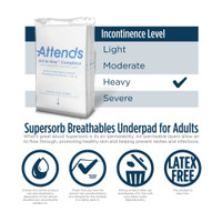 Underpad Attends Supersorb Breathables 30 X 36 Inch Disposable Polymer Heavy Absorbency ASB-3036 Pack/1 ASB-3036 ATTENDS HEALTHCARE PRODUCTS 680802_PK