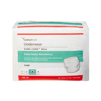 Unisex Adult Absorbent Underwear Sure Care™ Ultra Pull On with Tear Away Seams Large Disposable Heavy Absorbency 1445 Case of 72 1445 Sure Care™ Ultra 960587_CS