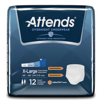 Unisex Adult Absorbent Underwear Attends® Overnight Pull On with Tear Away Seams X-Large Disposable Heavy Absorbency APPNT40 Case of 48 APPNT40 Attends® Overnight 830767_CS