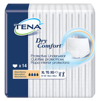 Unisex Adult Absorbent Underwear TENA® Dry Comfort™ Pull On with Tear Away Seams X-Large Disposable Moderate Absorbency 72424 Pack/14
