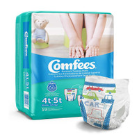 Male Toddler Training Pants Comfees® Pull On with Tear Away Seams Size 4T to 5T Disposable Moderate Absorbency CMF-B4 Bag of 19 CMF-B4 Comfees® 907039_BG