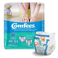Male Toddler Training Pants Comfees® Pull On with Tear Away Seams Size 4T to 5T Disposable Moderate Absorbency CMF-B4 Bag of 19 CMF-B4 Comfees® 907039_BG