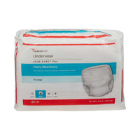 Adult Absorbent Underwear Sure Care Pull On X-Large Disposable Heavy Absorbency 1625R Case/100 1625R KENDALL HEALTHCARE PROD INC. 829960_CS