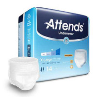 Adult Absorbent Underwear Attends Pull On X-Large Disposable Moderate Absorbency AP0740100 Case/100 AP0740100 ATTENDS HEALTHCARE PRODUCTS 761661_CS