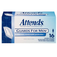 Bladder Control Pad Attends® Guards For Men® 5.9 X 12-1/2 Inch Light Absorbency Polymer Core One Size Fits Most MG0400 Box/16