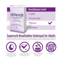 Underpad Attends Supersorb Breathables 30 X 36 Inch Disposable Polymer Heavy Absorbency ASBM-3036 Case/60 ASBM-3036 ATTENDS HEALTHCARE PRODUCTS 775093_CS