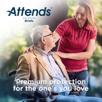 Unisex Adult Incontinence Brief Attends® Advanced Large Disposable Heavy Absorbency DDC30 Bag of 24 DDC30 Attends® Advanced 950225_BG