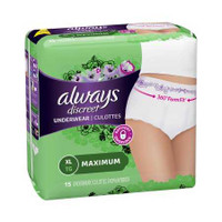 Adult Absorbent Underwear Always Discreet Classic Cut Pull On X-Large Disposable Heavy Absorbency 2062743 Case/45 2062743 US PHARMACEUTICAL DIVISION/MCK 928384_CS