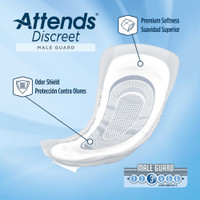 Bladder Control Pad Attends Discreet Male Guard Light Absorbency Polymer Male Disposable ADMG20 Case/120 ADMG20 ATTENDS HEALTHCARE PRODUCTS 1039121_CS