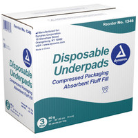 Underpad Chux 23 X 36 Inch Disposable Fluff Light Absorbency 1346 Each/1 1346 DYNAREX CORP. 855411_EA