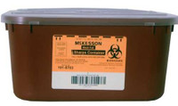 Sharps Container McKesson 5 H X 10 W X 7 D Inch 1 Gallon Red Base / Translucent Lid Horizontal Entry Hinged Snap On Lid 101-8703 Case/24 101-8703 McKesson 586905_CS