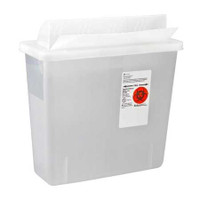 Multi-purpose Sharps Container In-Room 1-Piece 16.25H X 13.75W X 6D Inch 3 Gallon Translucent Base Horizontal Entry Lid 85221 Each/1 85221 KENDALL HEALTHCARE PROD INC. 207390_EA
