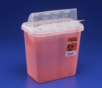 Multi-purpose Sharps Container SharpSafety 12-3/4 H X 7-1/4 D X 10-1/2 W Inch 2 Gallon Red Base Clear Lid Horizontal Entry Lid 89651 Case/20 89651 KENDALL HEALTHCARE PROD INC. 179685_CS