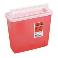 Multi-purpose Sharps Container In-Room 1-Piece 11H X 10.75W X 4.75D Inch 5 Quart Translucent Red Base Horizontal Entry Lid 851301 Case/20 851301 KENDALL HEALTHCARE PROD INC. 178743_CS