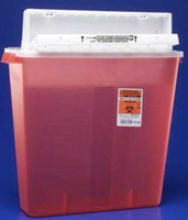 Multi-purpose Sharps Container SharpStar In-Room 1-Piece 18.5H X 16.5W X 6D Inch 4 Gallon Translucent Red Base Horizontal Entry Lid 8541SA Case/10 8541SA KENDALL HEALTHCARE PROD INC. 453617_CS