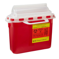 Multi-purpose Sharps Container 1-Piece 10.75H X 10.75W X 4D Inch 5.4 Quart Red Base Horizontal Entry Lid 305517 Case/20 305517 BECTON-DICKINSON 371481_CS
